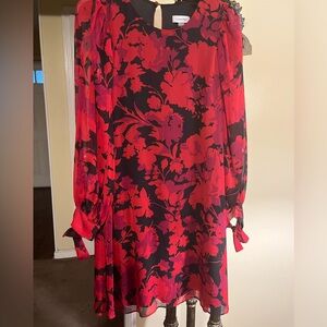 Red and black dress